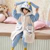 Kids Flannel Pajamas Set Boys Girls Warm Long Sleeve Top And Pants Sleepwear Winter Home Nightwear