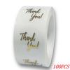 50-500pcs 1inch Clear Gold Foil Thank You Stickers for Envelope Sealing Label Stickers Pretty Things Inside for Gifts Package