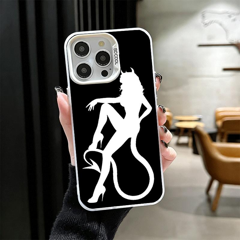 Devil Girl Silhouette Cool Shockproof Phone Case for iPhone 17 Air 16 16E 15 Pro Max 14 Plus 13 Mini 12 Back Cover Anti Fall Fun