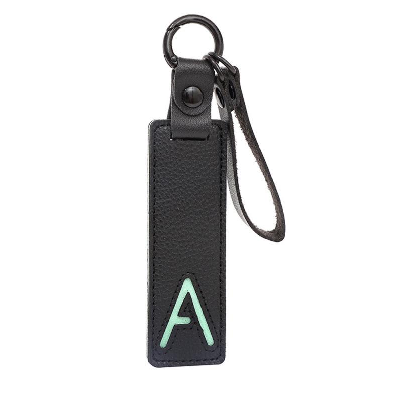 Leather Alphabet Keychain Tags for Car Ornaments & Luggage