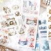 Mr. Paper, Winter Character Theme Dual Material Landscape Stickers, Scrapbook, Phone Case, Diary Decoration, Stationery Stickers
