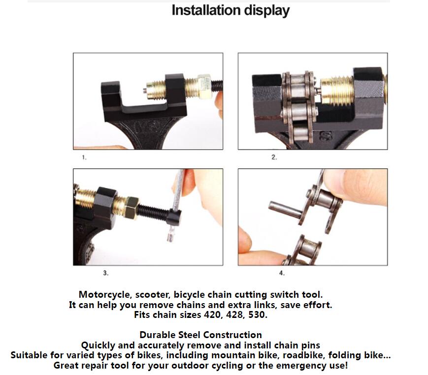 Motorcycle Chain Breaker Link Removal Splitter Motor Chain Cutter Riveting Tool 420-530;