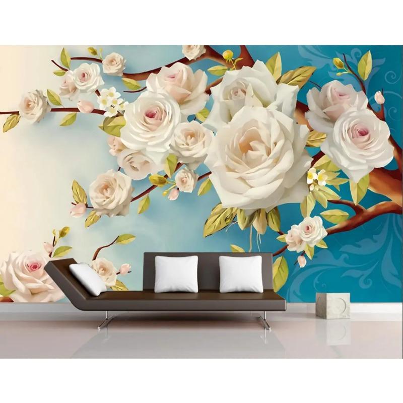 Vintage Flower Wallpaper Living Room Bedroom Background Wall Painting Home Decoration 3d Wallpaper