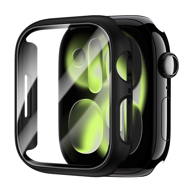 Screen Protector For Apple Watch Series 11 10 46mm 42mm 9 8 7 6 5 SE 45mm/41/44/40/42/38mm Tempered Glass+PC Bumper Cover Case