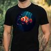 T-Shirt Herren Clownfisch im Mondlicht Motiv Baumwolle Größe XS bis 5XL
