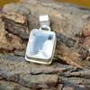 Cushion White Topaz Gemstone 925 Sterling Silver Artisan Handmade Pendant