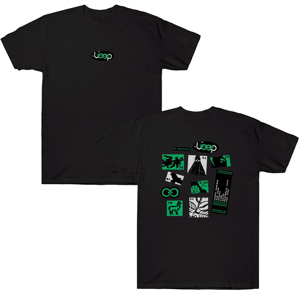 

Loop Tour Exclusive Latin America T-Shirt Ed Sheeran Hip Hop Style Graphic Tee Men Women Casual Loose Cotton Top Street Clothes XS чёрный