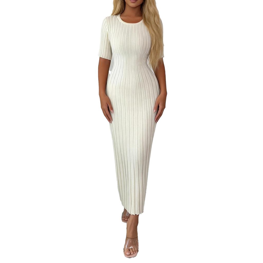 Women's Fashionable And Elegant Short,sleeved Bodycon Long Skirt