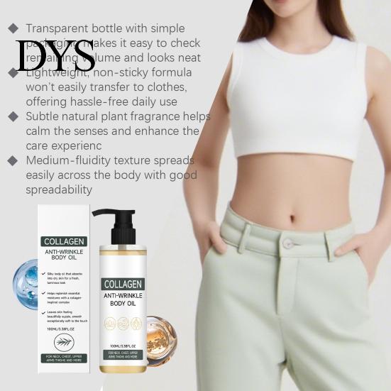 Natural Collagen Oil Body Moisturizing Oil, 100ml Lightweight Non Greasy for Soft Glowing Skin, Daily Hydrating Skin Care