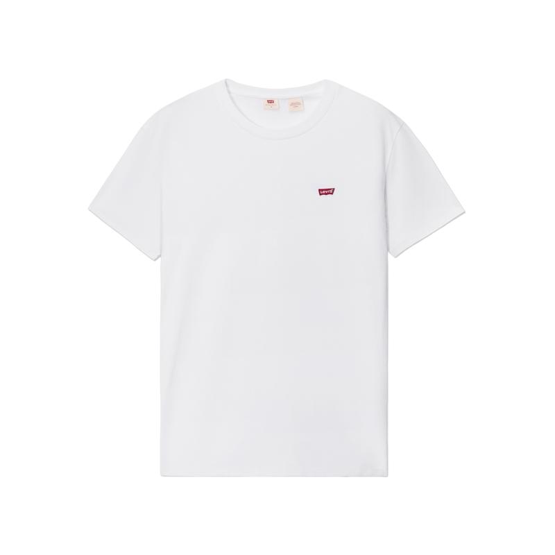 Levis Летняя Повседневная Футболка с Круглым Вырезом и Коротким Рукавом Унисекс Топы Белый 002U3-0000 L white