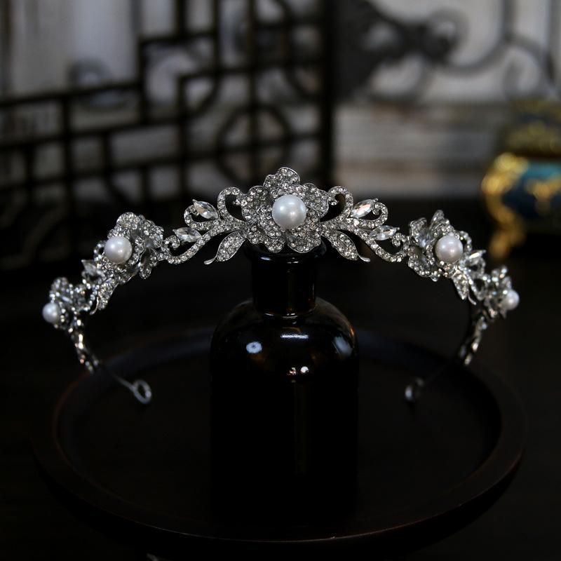 

Корейський стиль Простий Новий Вишуканий Перловий Квітковий Весільний Вінець Наголовний Вінець Тіара Аксесуари для Волосся