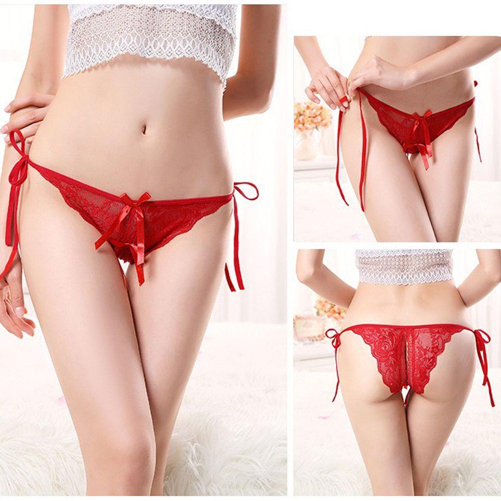Low Waist Open Crotch Underwear Underpants T-Back Sexy Women Exotic Panties Thongs Briefs G-string