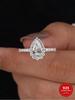 925 Sterling Silver Shiny Full White ZirconWater Drop Ring For Women Engagement Wedding Simple High Quality Fine Jewelry