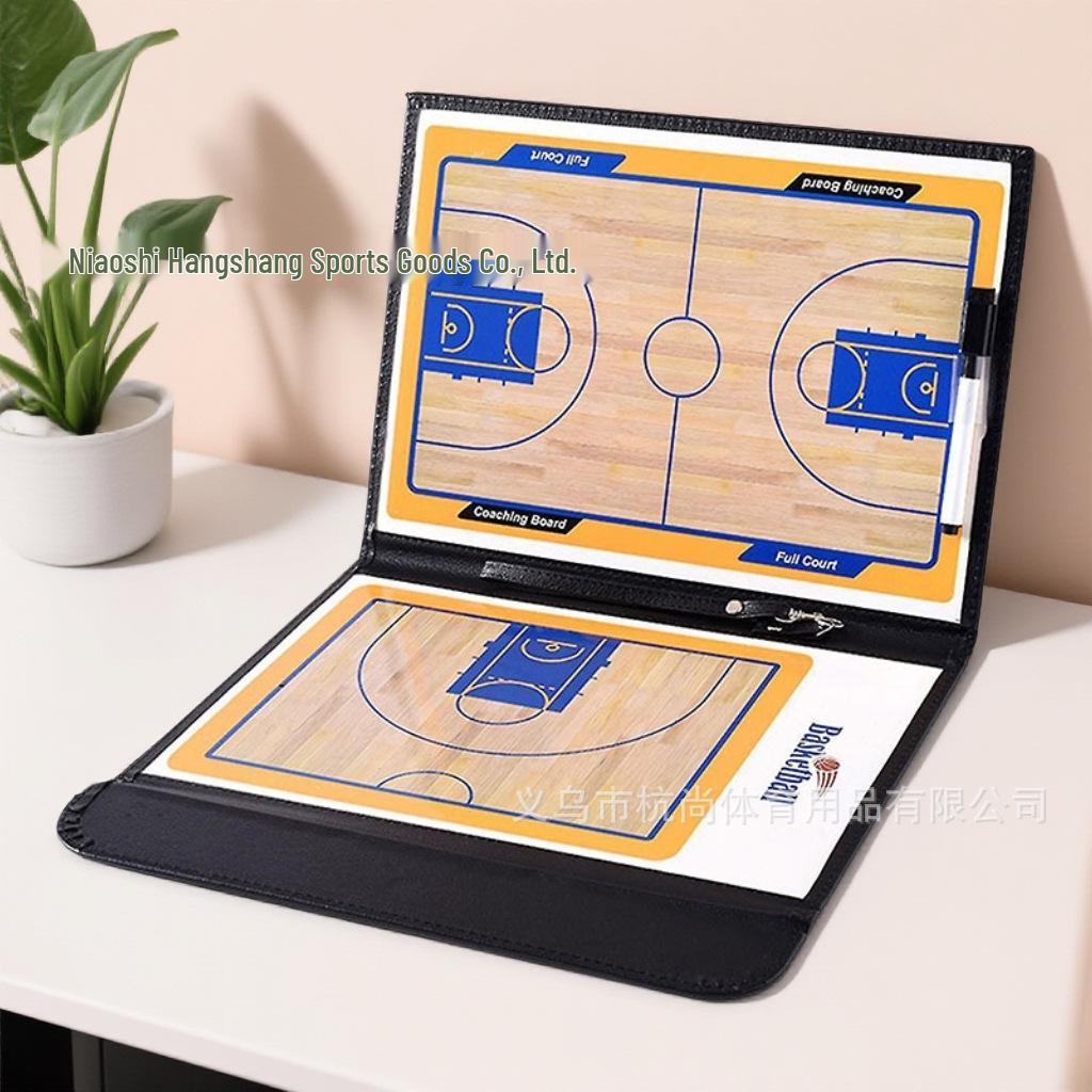 Leather Folding Coaches  Doublesided Magnetic Tactical Board for Volleyball, Basketball, and Football with Pen & Eraser