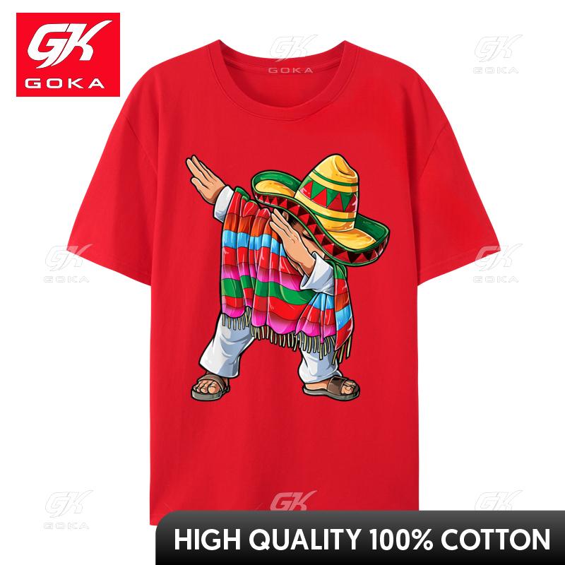 Dabbing Mexican Poncho Cinco De Mayo Unisex Sombrero Dab Hot Sale Unisexs T Shirt Premium Cotton Family Tops Shirt Funny Unisex Tshirt S