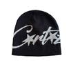 Knit Hat For Women Warm Winter Beanie With Letter Pattern For Street Style