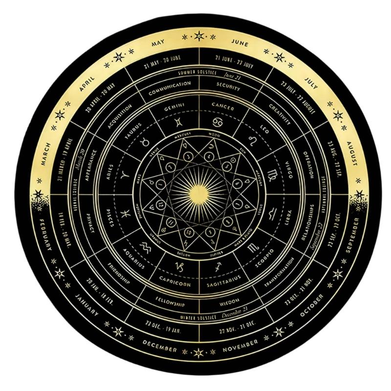 Metaphysical Message Board Mat Witchcraft Fortune Telling Altar Board Divinations Pendulum Board Round Dowsing Board