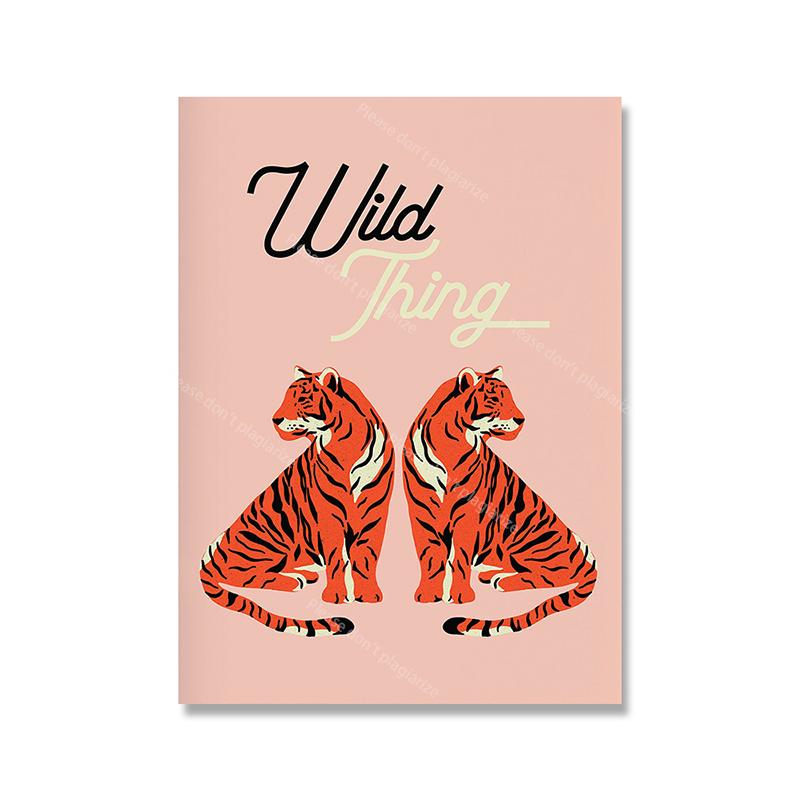 Tecknad Feministisk Fredssymbol Affisch Väggkonst Tryck Regnbåge Sol Linje Citat Kanvasmålning Bild Vild Tiger Barnrum Heminredning