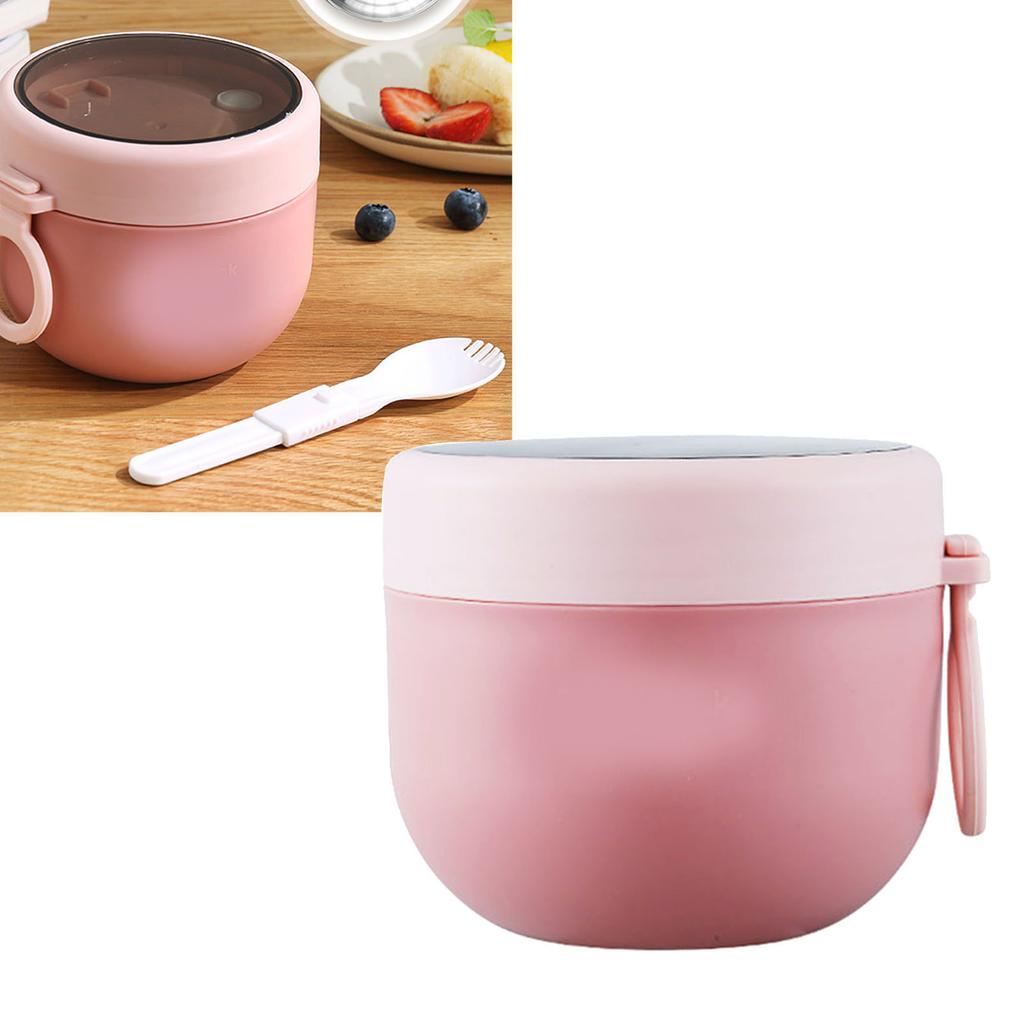Insulated Breakfast Cup 304 Stainless Steel Lid Spoon Milk Soup Jar School Portable Congee Container