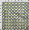 oneOone Cotton Flex Arctic Blue Fabric Floral & Tiles Moroccan Sewing Craft Projects Fabric Prints By Meter 40 Inch