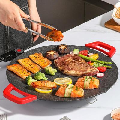 Douyin Popular Non-Stick Korean Teppanyaki Grill & Electric Baking Tray for Indoor/Outdoor Use