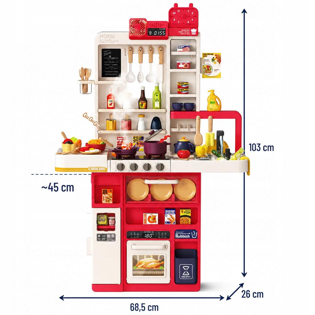 [10] Large interactive children's kitchen set 96 pieces Z3388