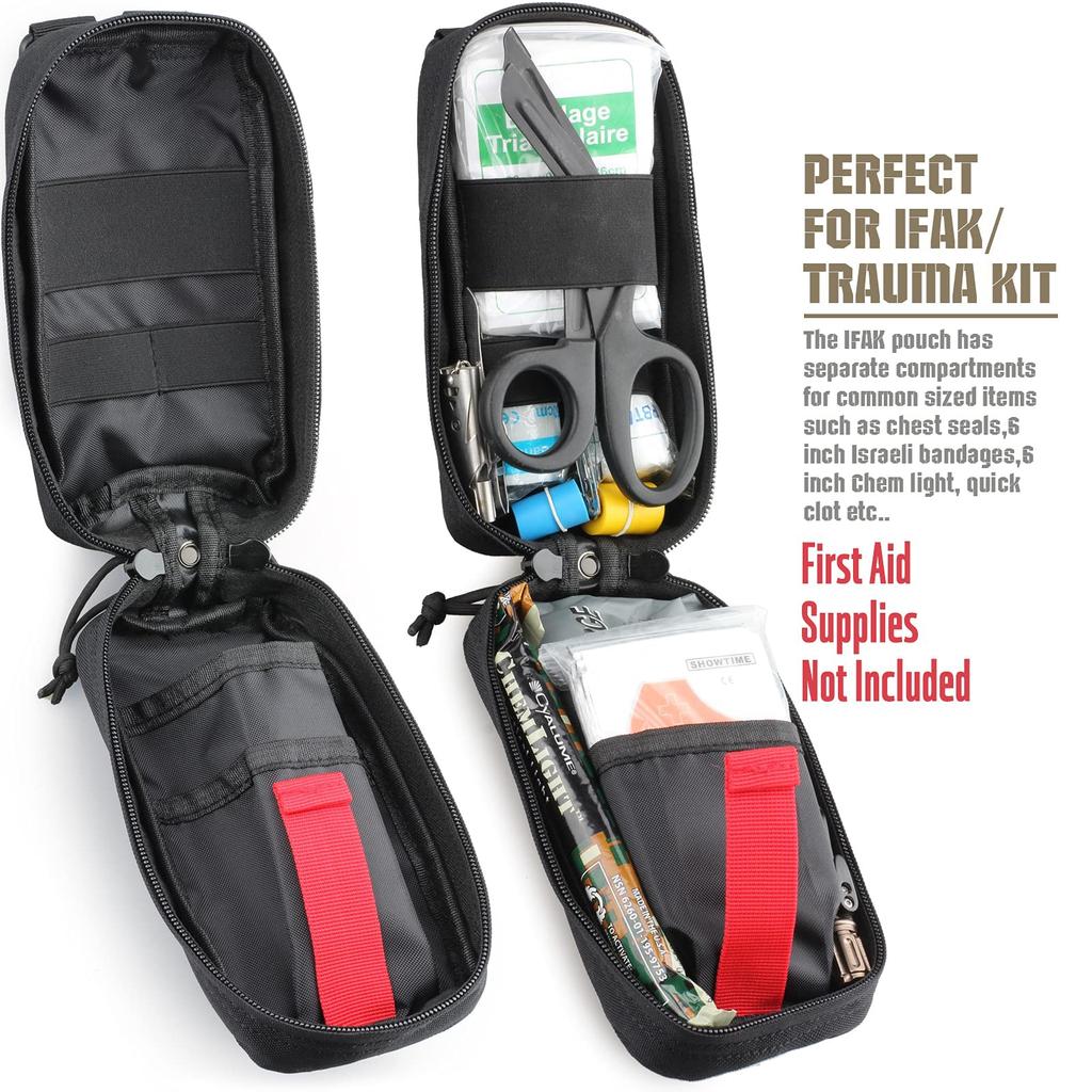Medical Pouch Tourniquet Holder Tactical First Aid Pouch Small Trauma Kit  Pouch Emergency EMT Kit for Camping Hiking