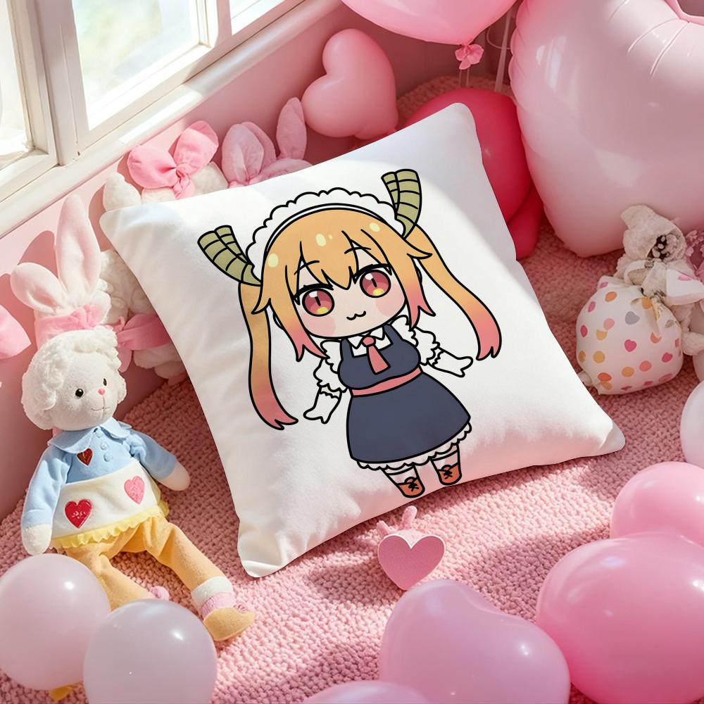 

Miss Kobayashi s Dragon Maid Anime Cushion Cover Pattern Printed Pillowcase for Living Room Sofa Cushion Cover & Bedroom Decor 12x12Inch