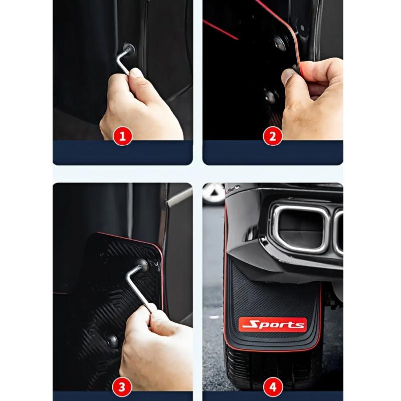 Universal Mudguard for Cars - Sporty Style Modification Splash Guard Anti-Scratch Fender Cover, Suitable for Sedans and SUVs, Un