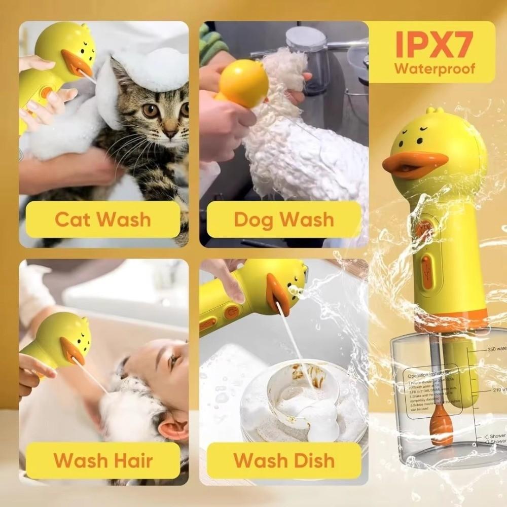 Cute Duck Pet Cleaning Machine USB Charging Cartoon Electric Foam Machine Type-C Foam Dispenser Automatic Soap Dispenser