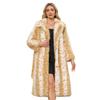 European and American women's imitation fur coat autumn and winter new thickened warm leopard print lapel extended Mao Mao coat
