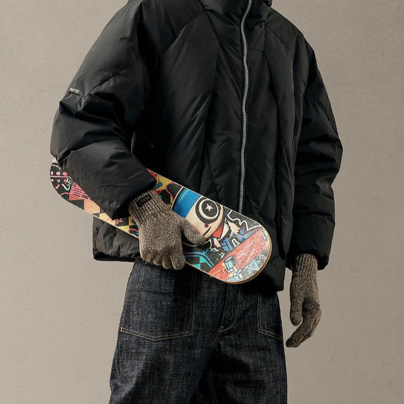 Knitted gloves for men and women autumn and winter warm for outdoor cycling windproof and cold proof touch screen woolen gloves