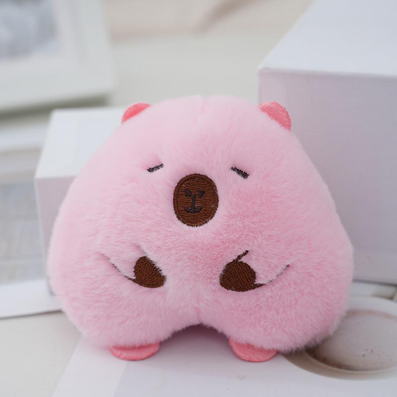 

Cute Adorable Capybara Plush Toy Keychain Soft Pp Cotton Stuffed Animal Bag Charm рожевий