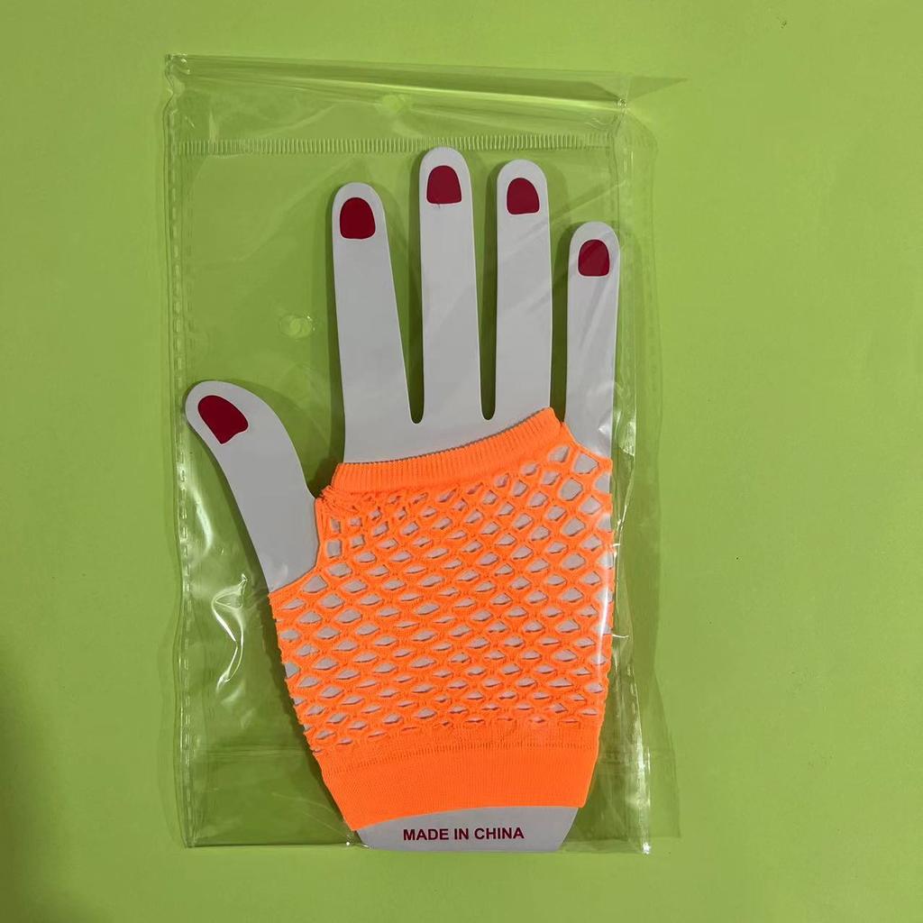 Short Fishnet Gloves Nightclub Multi-color Sexy Elastic Gloves Punk Mesh Gloves Hollow Fingerless Gloves