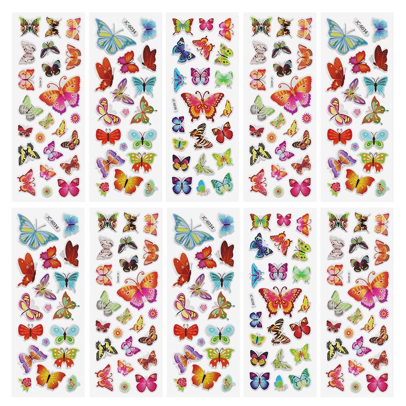 10Sheets 3D Bubble Stickers Cartoon Animal Cars Sticker Kids Boy Girl Birthday Party Favors Pinata Fillers Christmas Gift Toys