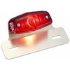 Kijima Lucas S Type Tail Lamp with Aluminum Plate G18 12V20/20W 81mm General Purpose Red 218-1022