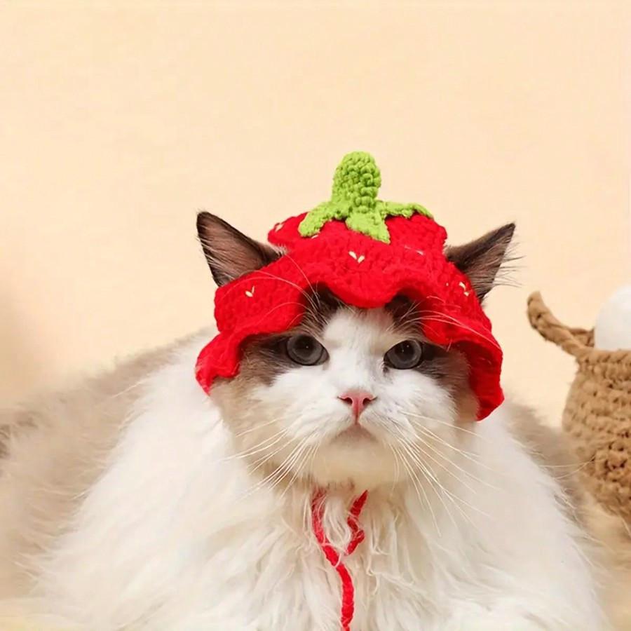 Pet Hat Knitted Cat/Dog Hat Cosplay Prop Funny Costume Headwear