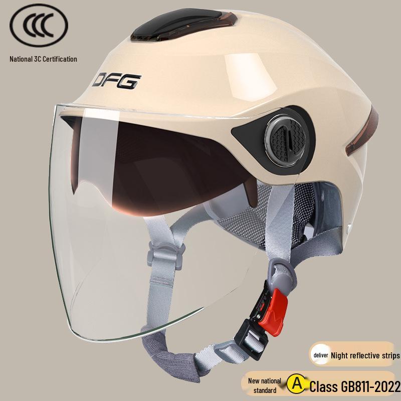 Certified Universal Half Helmet for Men & Women - Summer Sun Protection, All Seasons Motorcycle Use