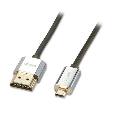 LINDY CROMO LINE HDMI To Cable 0.5m 2.0 Type-A Type-D Ultra-Thin (Part Number 41680)
