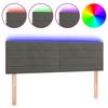 VidaXL Tête de Lit à LED Meuble de Chambre à Coucher Accessoire de Lit Double Tête de Cadre de Lit Intérieur Gris Foncé 3121801