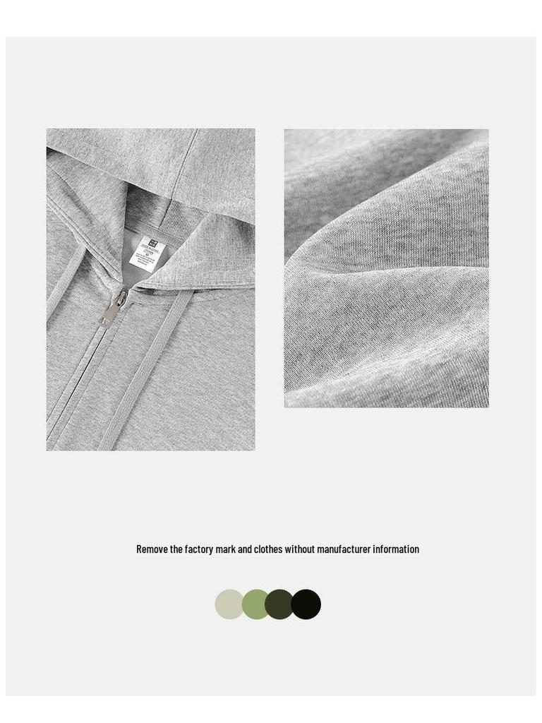 Unisex Zippered Hooded Sweatshirt - Solid Color, Loose Fit, Versatile Autumn Casual Hoodie Jacket