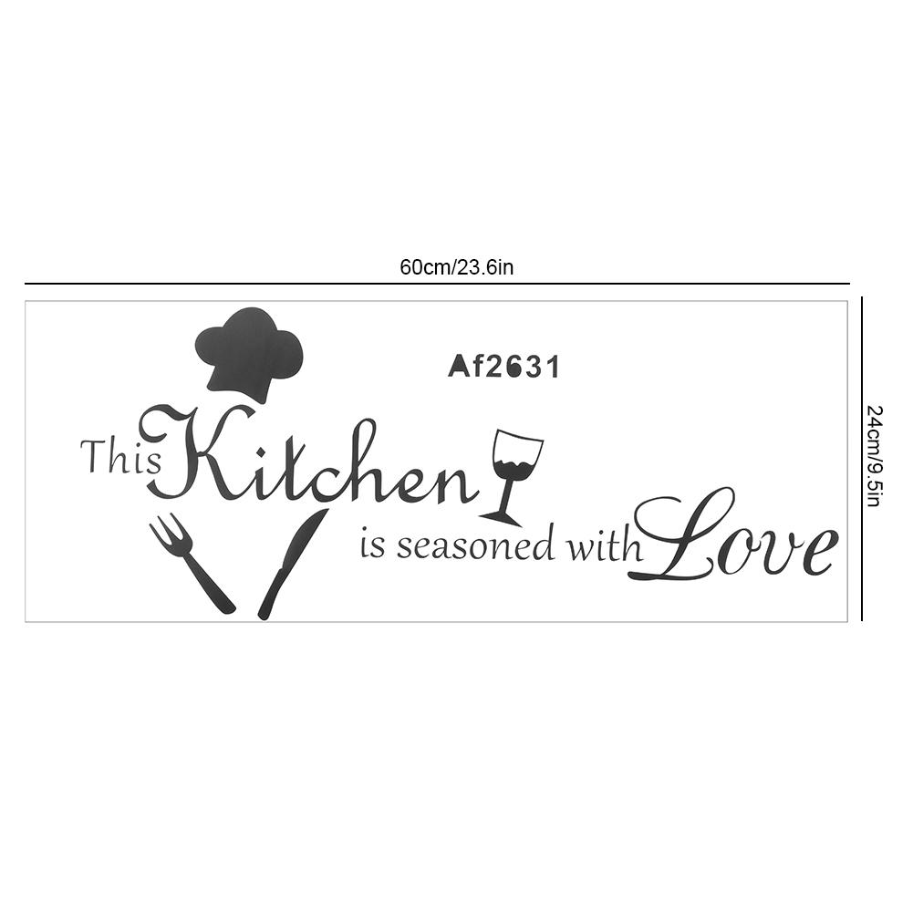3Pcs Unique English Letter Pattern Elegant Wall Sticker Kitchen Decorative Stickers Decoration