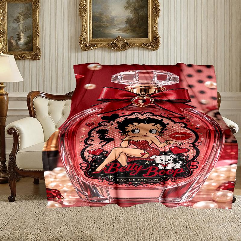Betty Boop Decke Leichte bedruckte Überwurfdecke für Sofa, Bett, Auto, Ein herzliches Geschenk für Ihre Familie und Freunde