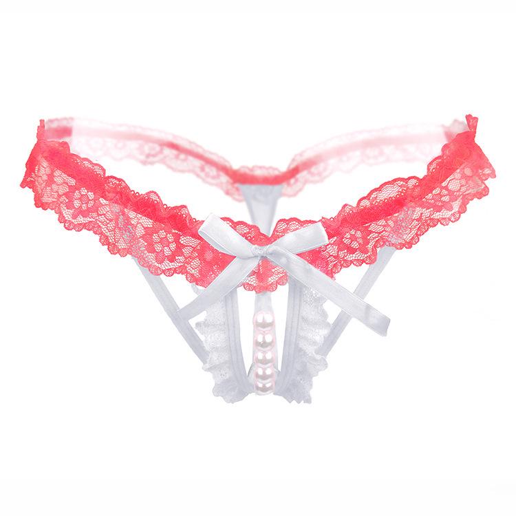 Open Panties Female Interest Temptation Lace Low Waist Ultra-thin Transparent Mesh Sexy Hot Women's Thong Open Crotch