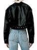 Real Lambskin Leather Handmade Stylish Motorcycle Biker BLACK Women's Jacket