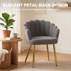 Lounge Chair Petal-Back Armchair Metal Metal Legs for Living Room Bedroom, Grey