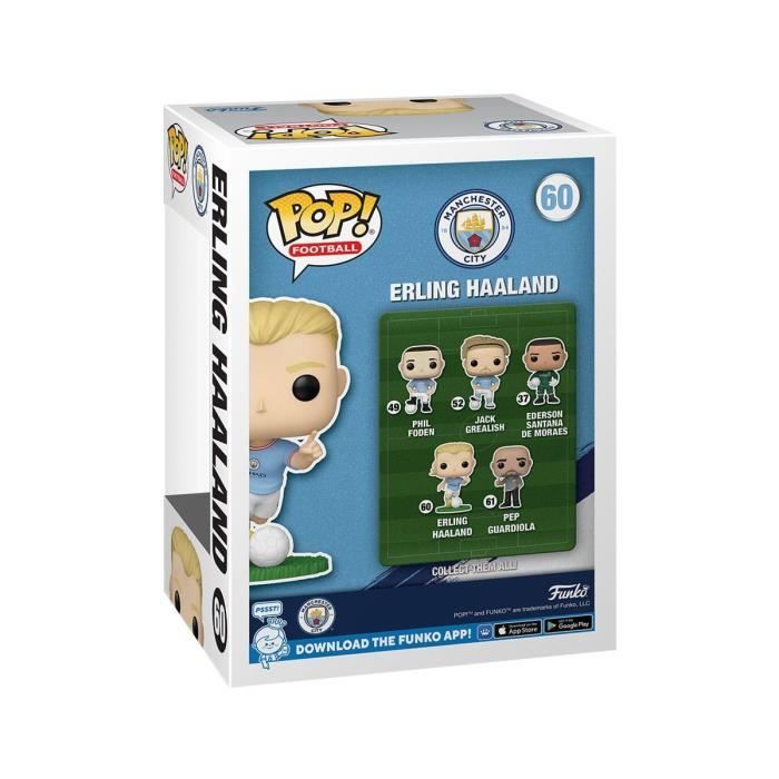 Figurine pop! - funko - mancity erling haaland - 9 cm - mixte - bleu