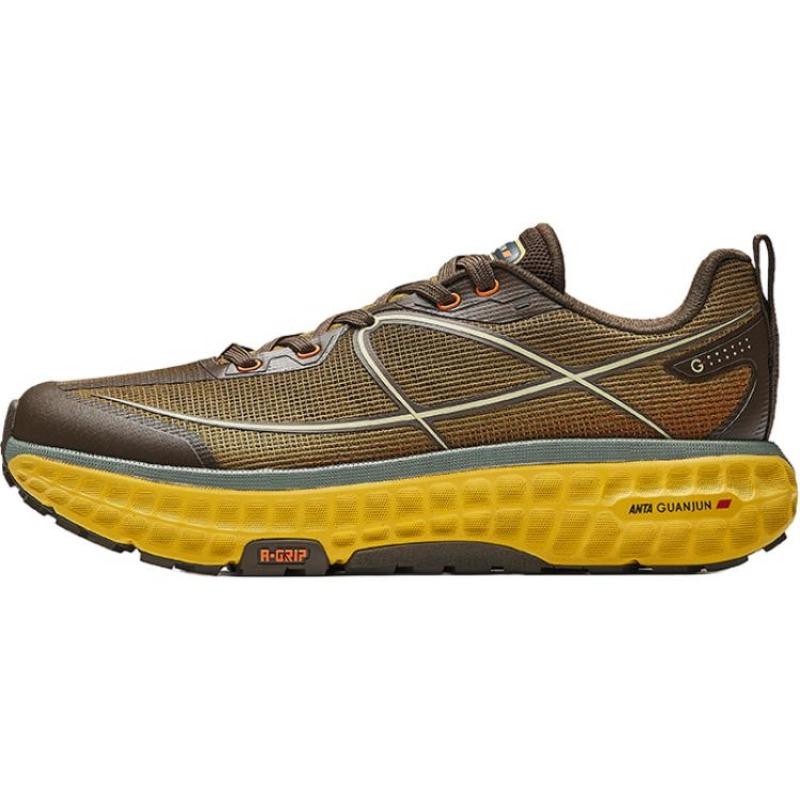 Anta Champion All-Round 2 men low-top running shoes brown yellow cushioned breathable comfortable 112535534A-5 43