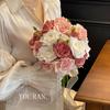 Retro Morandi Rose Bridal Artificial Bouquet for Photography Props and Weddings