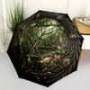 Forest Insect Circle pattern umbrella, portable and foldable design, 8 ribs, a casual accessory for Halloween, Christmas, and birthday gifts.